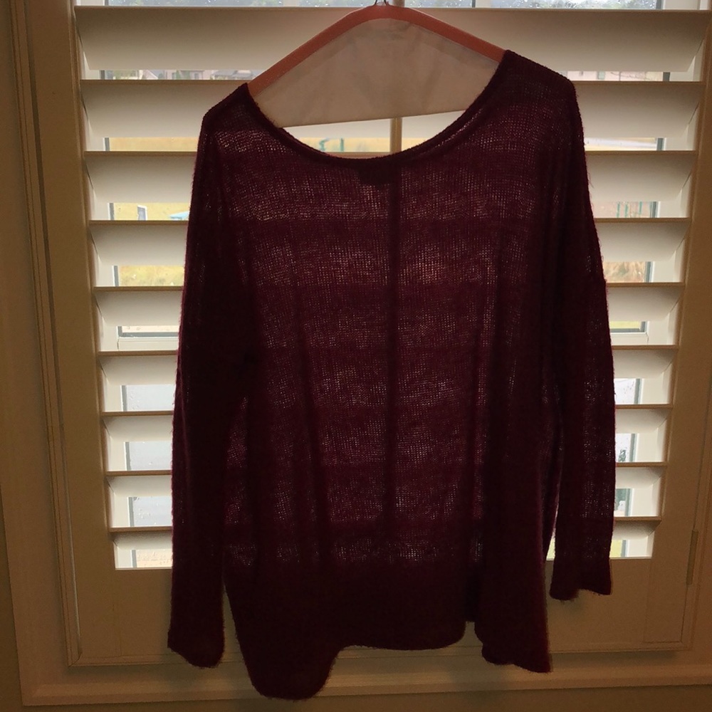 Crimson red piko sweater